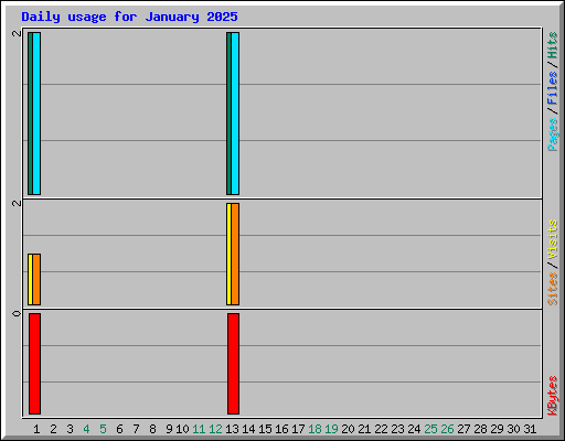 Daily usage for January 2025