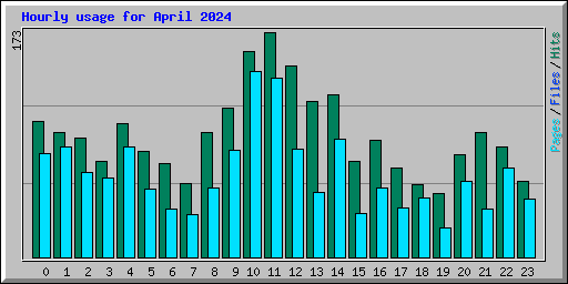 Hourly usage for April 2024